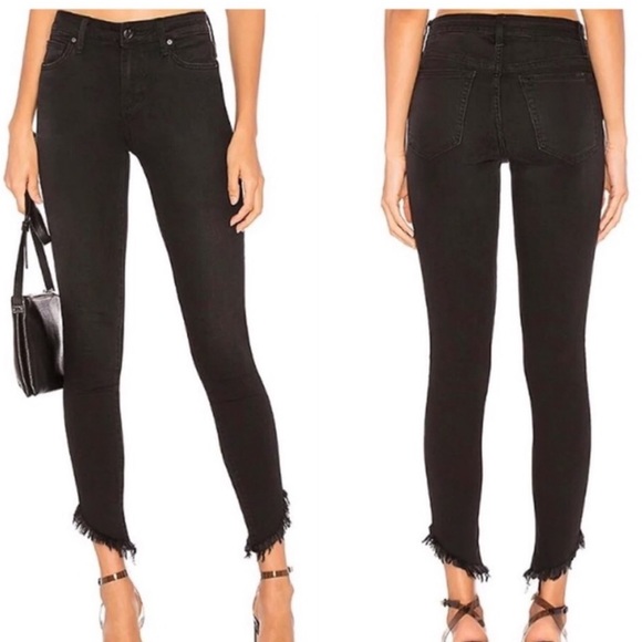 Joe's Jeans Jeans Joes Jeans The Icon Ankle Tindall Flawless Asymmetrical Raw Hem Black J